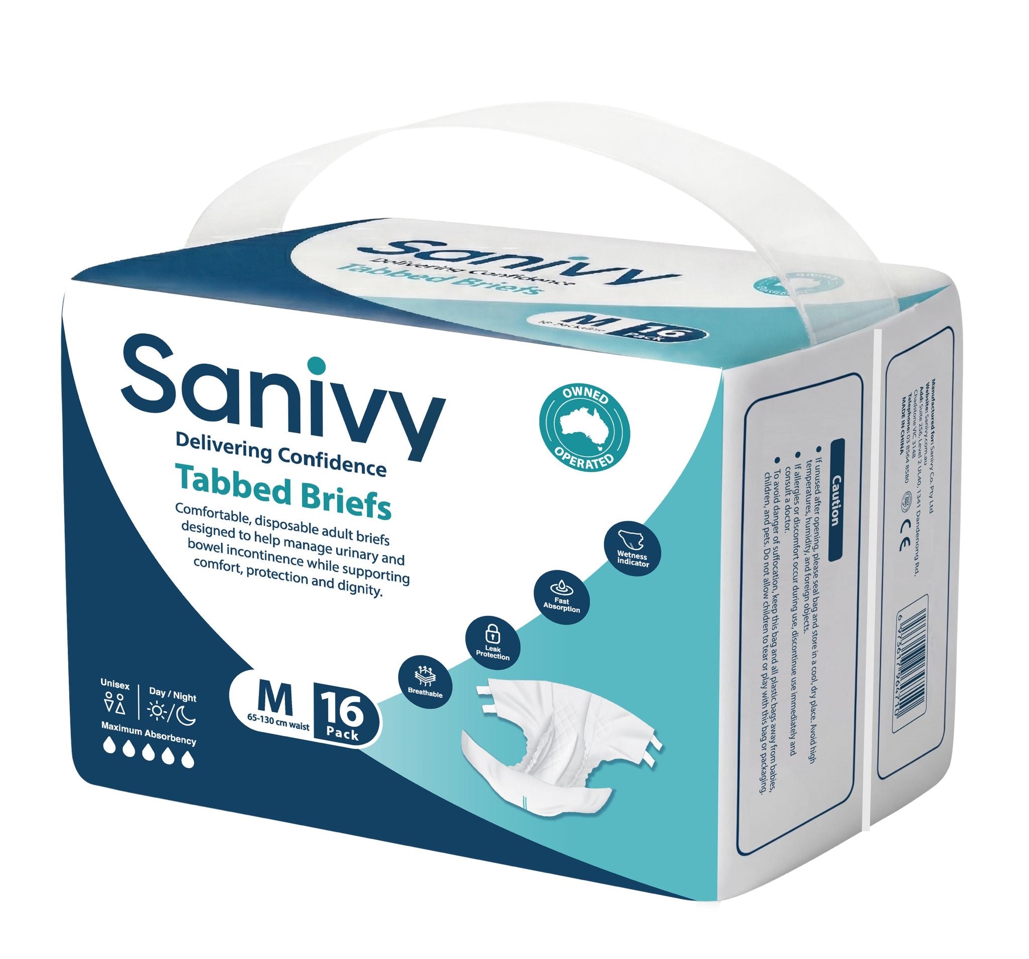 Sanivy Tabbed Briefs 16pk