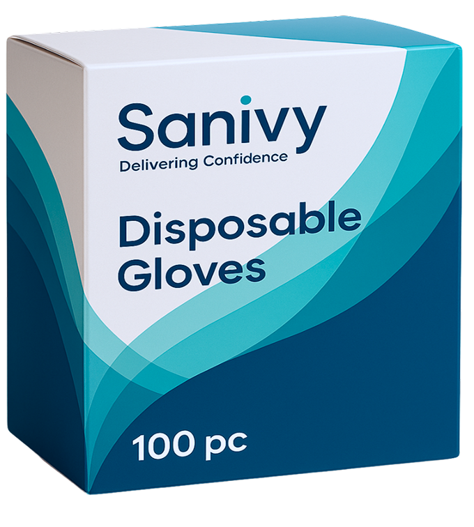 Handicare - Blue Nitrile Gloves (100 gloves/box)